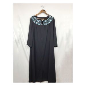 NWT Bob Mackie Queen of the Nile Zip Black Caftan